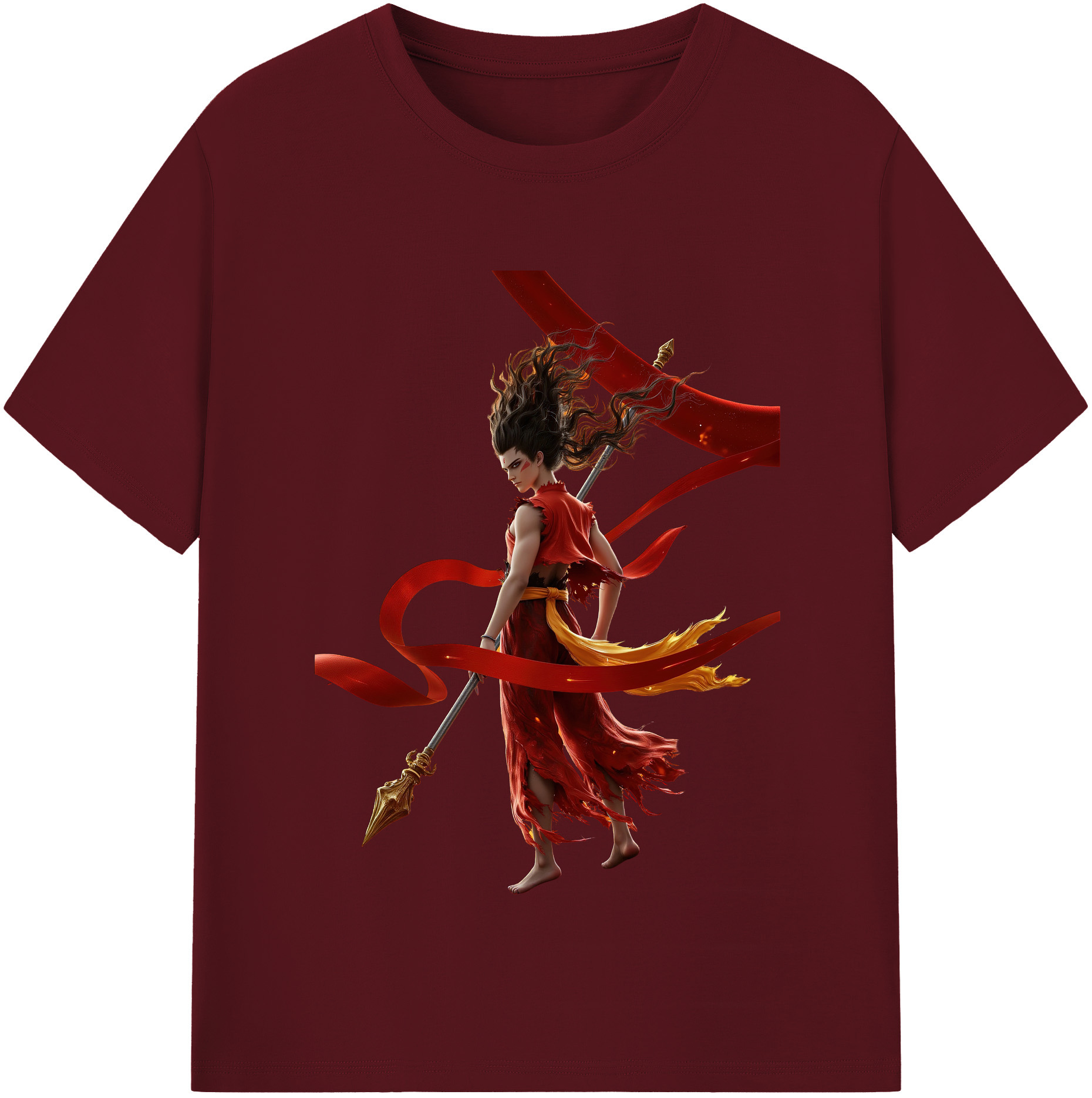 （画像用） Ne Zha 2 ナタ 魔童の大暴れ 綿100％半袖Tシャツ（フロントプリント）